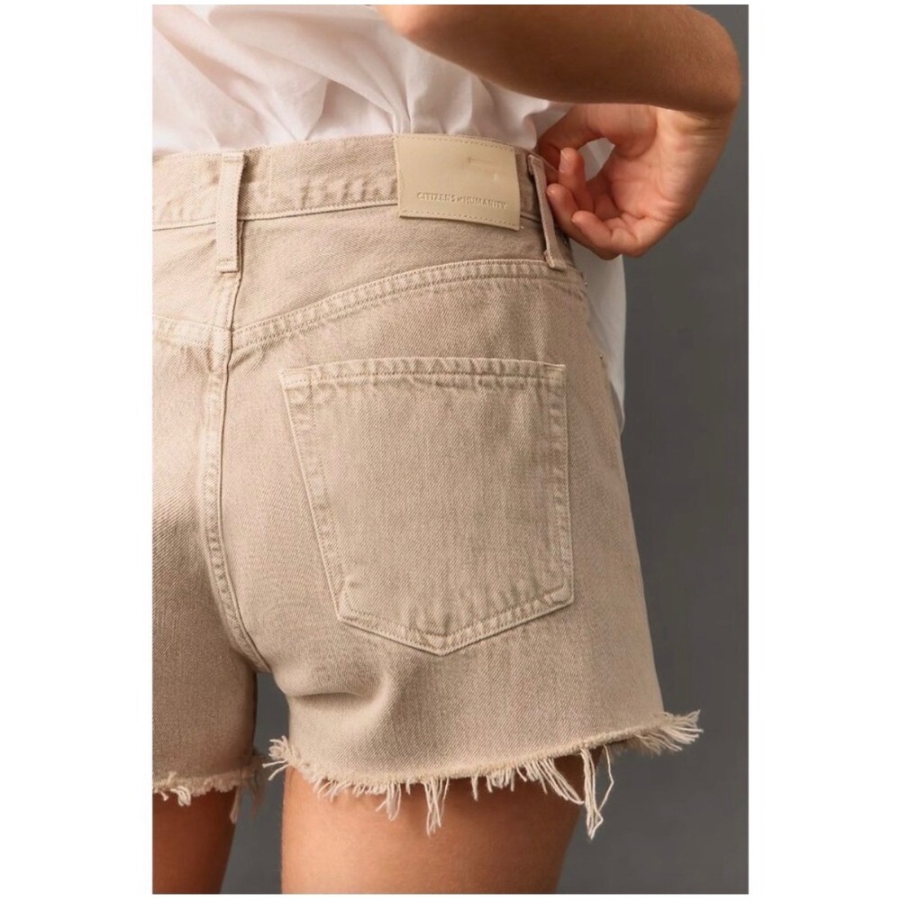 Citizens of Humanity 100% Cotton Marlow High Rise Denim Shorts Frosted Tan 28 - Picture 4 of 9